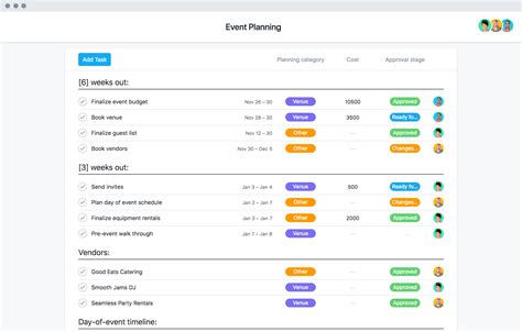 Asana Event Planning Template