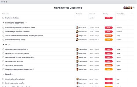 Asana Employee Onboarding Template