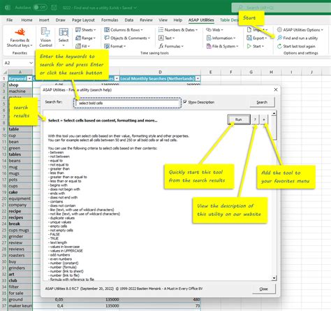 Using ASAP Utilities in Excel