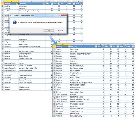 ASAP Utilities Delete Hidden Rows