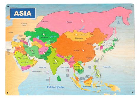 Asia map for kids printable