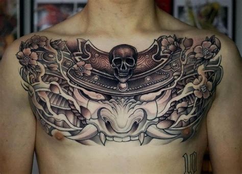 Asian-Inspired Chest Tattoo