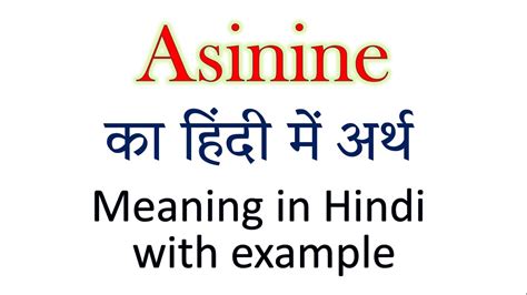 Asinine Examples Explained