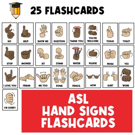 ASL Flashcards Printable Next Steps