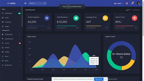 ASP.NET Core Admin Template Dashboard