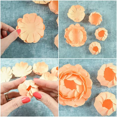 Assembling paper peony flower