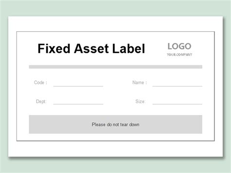 Asset Label Template