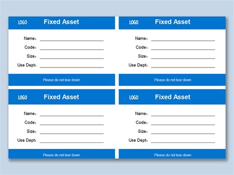 Asset Label Template