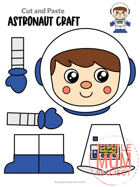 Astronaut cut out template printable for kids