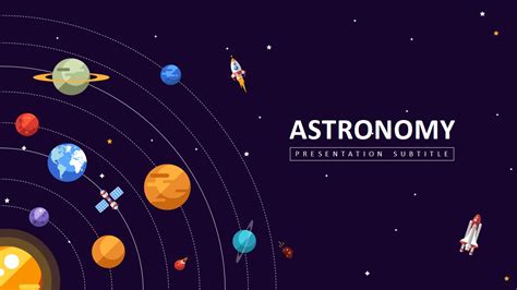 Astronomy template with animated transitions and graphics