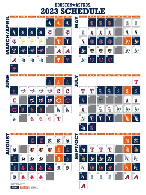 Astros Schedule 2023 PDF