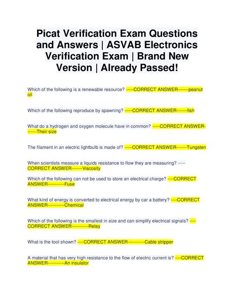 ASVAB Electronics Test Questions and Answers