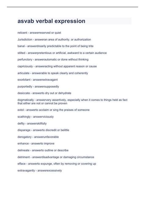 ASVAB Verbal Expression Scores