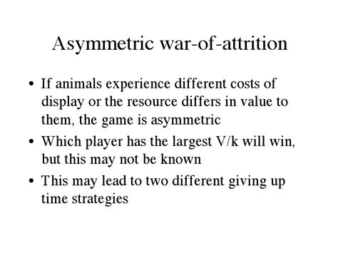 Asymmetric Warfare Attrition