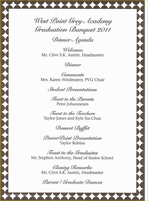 Athletic Banquet Program Template PDF