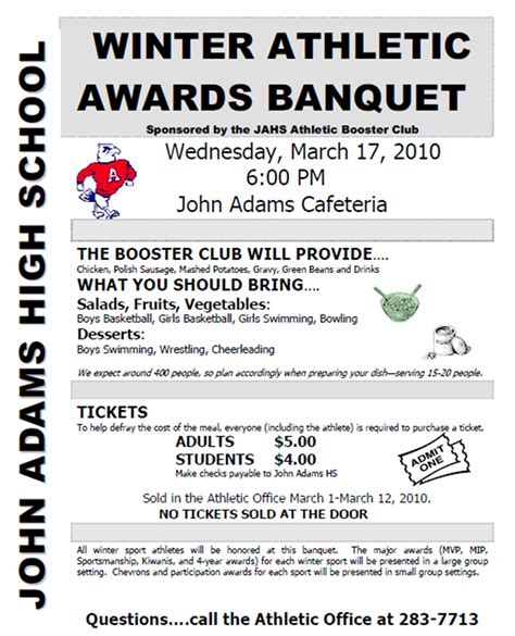 Athletic Sports Banquet Program Template Ideas