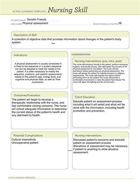 Assessment Component of ATI Template