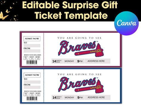 Atlanta Braves ticket template design