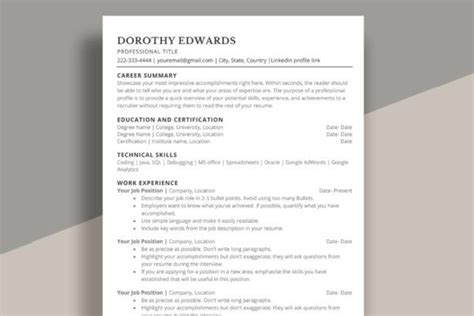 ATS Friendly Resume Template Word