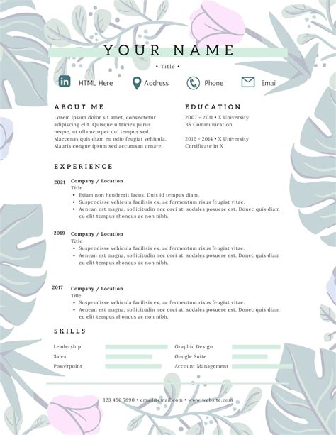 ATS Resume Template Canva