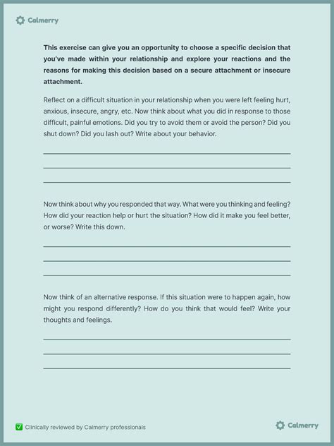 Attachment Theory Worksheets For Counseling Gallery