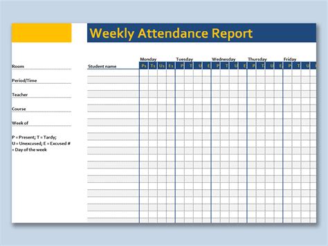 Attendance Report Template Example