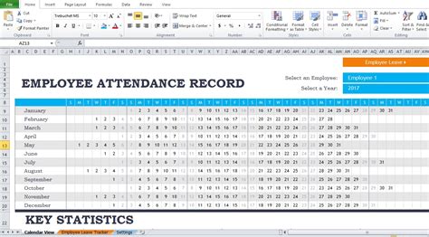 Attendance Report Template Excel