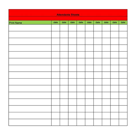 Attendance Sheet Template 10