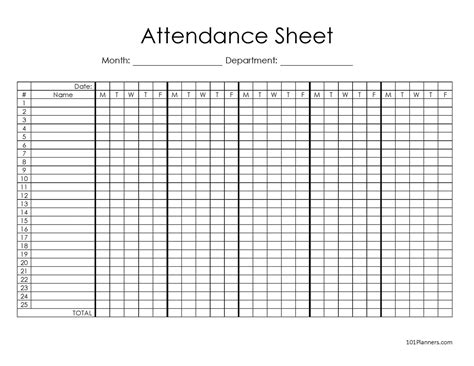 Attendance Sheet Template 8