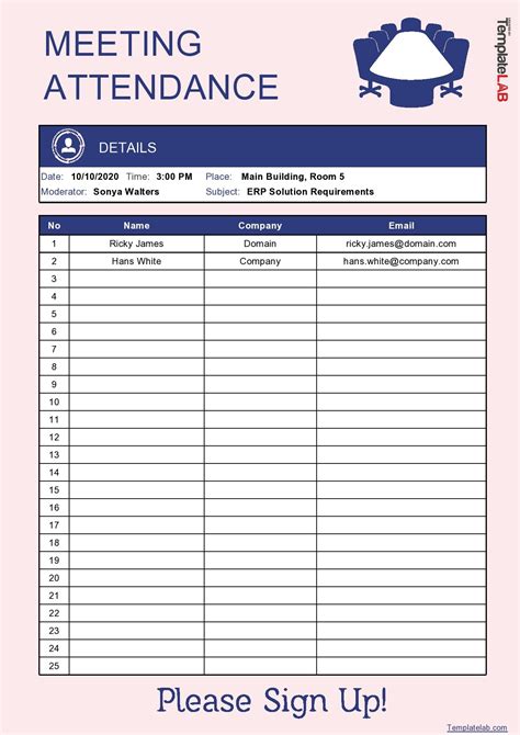 Attendance Template Download