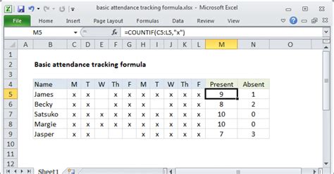 Attendance Tracking Formulas Image 3