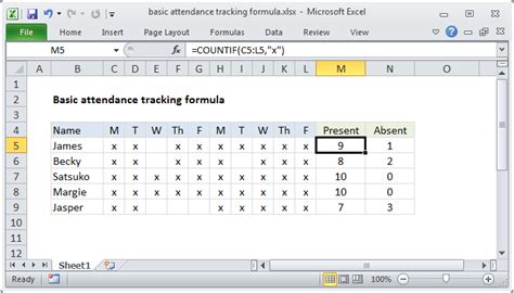 Attendance Tracking Formulas