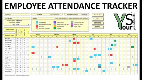 Attendance tracking software Excel