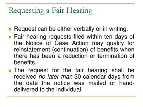 Attending the fair hearing