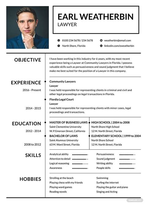 Attorney Resume Template Education