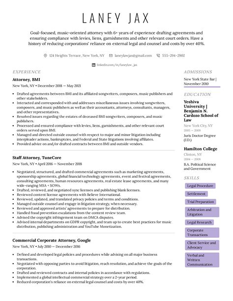 Attorney Resume Template Skills