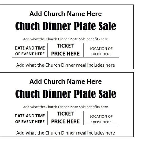 Auction Plate Sale Ticket Template