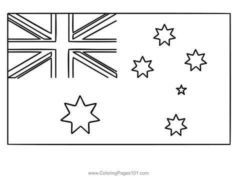 Australia Flag Coloring Page