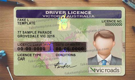 Australian Drivers Licence Template