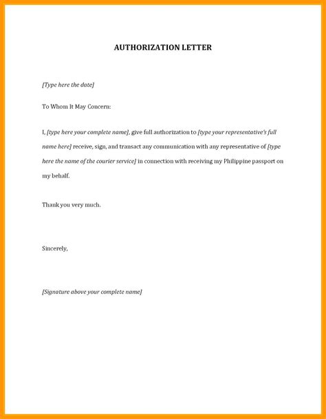 Authorization Letter Template 4