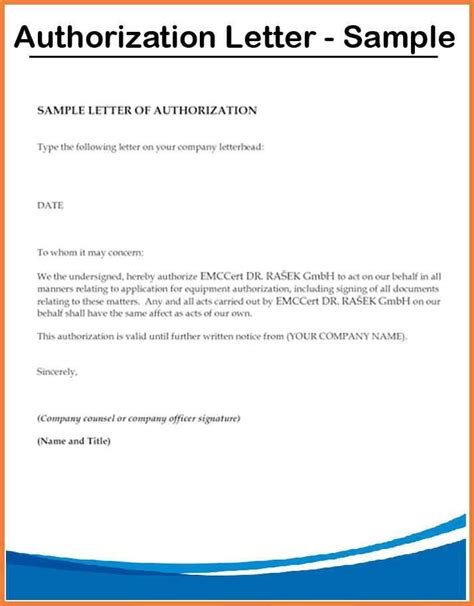 Authorization Letter Template 8