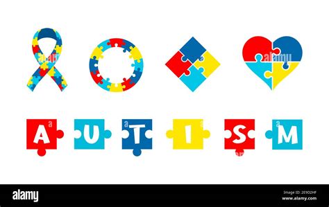 Autism awareness puzzle piece designs vector