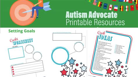 Autism goal setting printable for setting goals