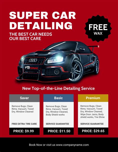 Auto detailing flyer designs