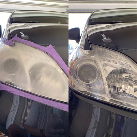 Auto detailing headlight restoration