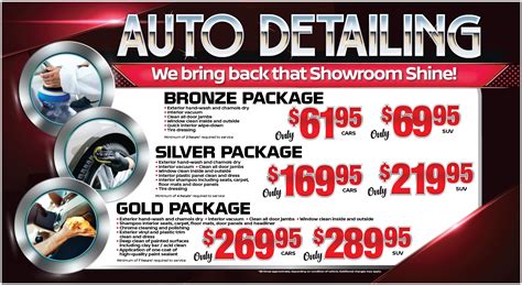 Auto detailing service packages