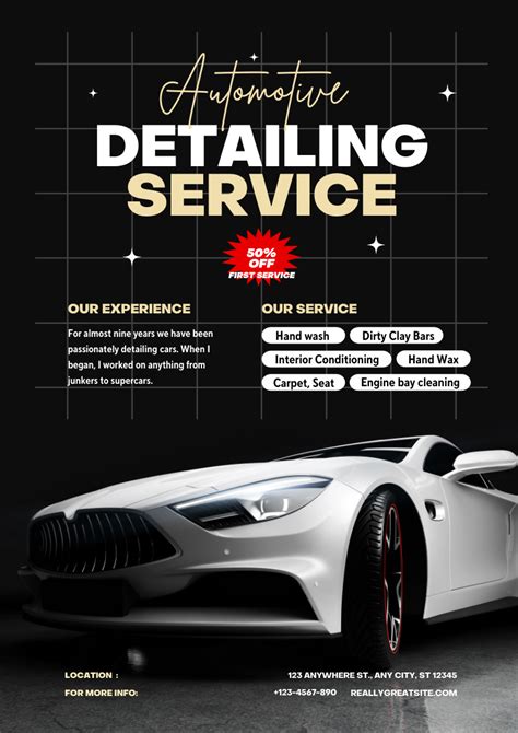 Auto detailing services flyer template