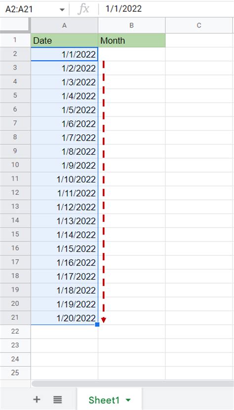 Auto-fill dates in Google Sheets