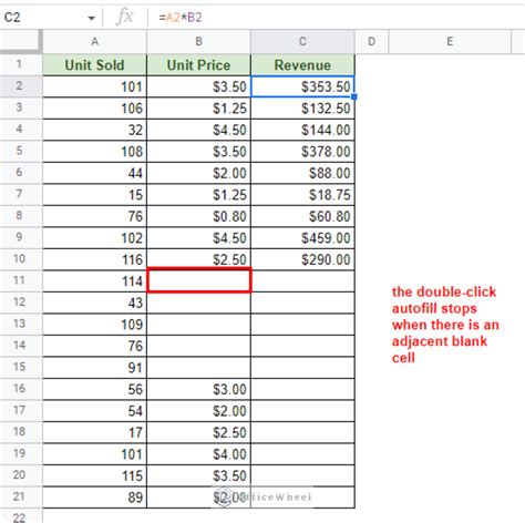 Auto-Fill Formula in Google Sheets