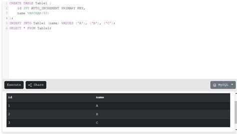 Auto-increment example 1